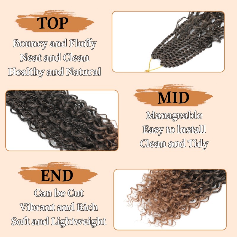 Auxemuen Senegalese Twist Crochet Hair 8Packs Boho Island Twist Crochet