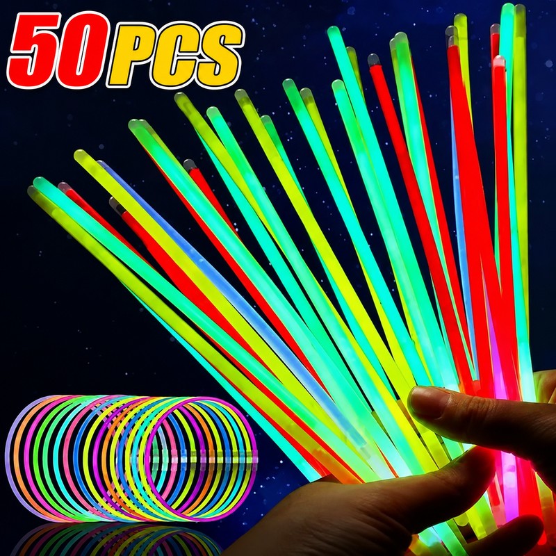 50/100Pcs - Glow Sticks for Party Favors – Connectable Light