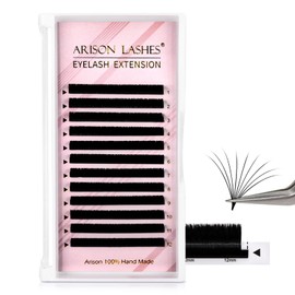 Arison Lashes Easy Fan Lashes 0.07 C Curl 9mm Eyelash Extension Supplies Volume Lash Extensions Automatic Blooming Flower Lashes Self Fanning Russian Eyelashes
