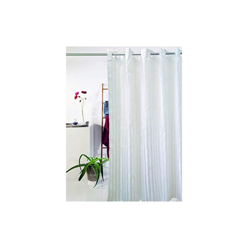 VINN DUNN Stripe Quickfit Hookless Shower Curtain,Anti Bacterial And Anti