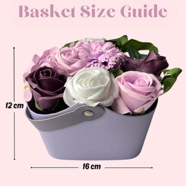 StockStore Lavender Petite Basket Soap Flower Bouquet - Soap Flowers For Birthdays - Flowers Gifts For Women - Mothers Day Flowers - Valentine Flowers Bouquet For Her & Flowers Bouquet (LAVENDER)