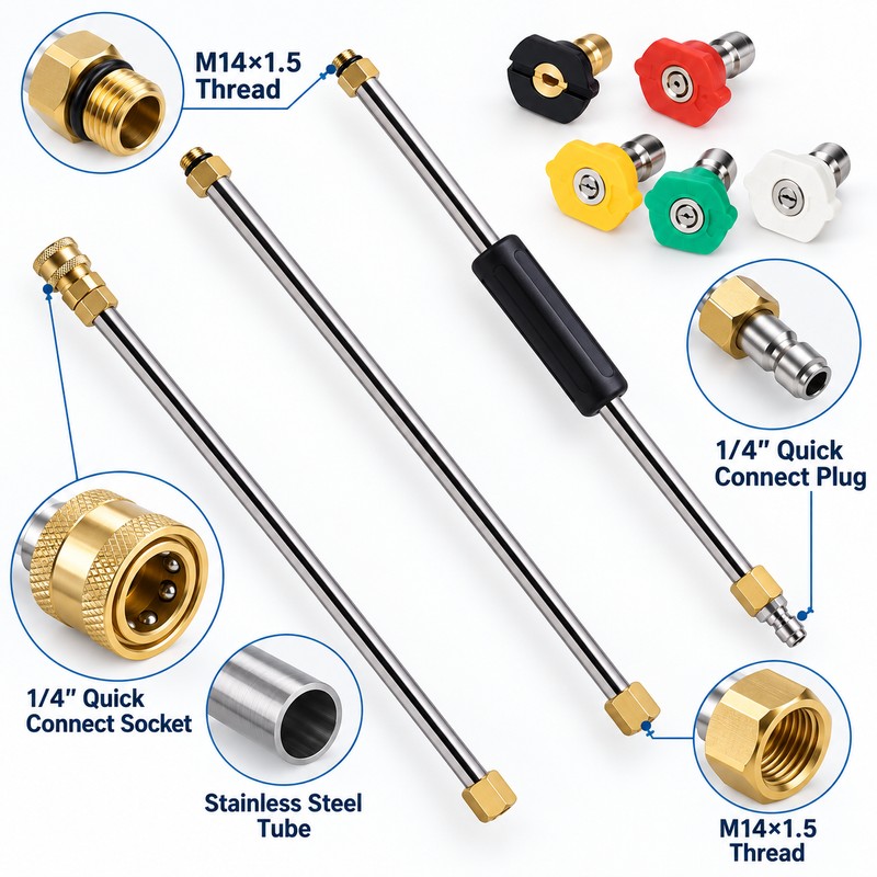 High Pressure Washer Extension Rod Kit with 1/4-Inch Quick Connect