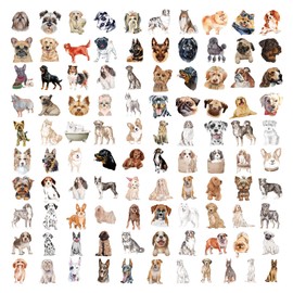 100 PCS Cute Dog Stickers for Kids Water Bottles,Birthday Party Favors Classroom Reward Stickers Kids Adults Teens Dog Stickers Favors Pack Laptop Scrapbook Suitcase Phone Computer (Dog Stickers)