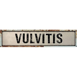 ANY AND ALL GRAPHICS Vulvitis 4"x18" Rectangle White Weathered Rustic Rusty Painted Look Novelty décor Composite Aluminum Beach Cottage Sign.