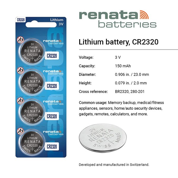 Renata Battery CR2320 Lithium Coin Cell Battery