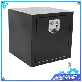 autoparts-depot 18" Aluminum Tool Box Truck Bed Trailer RV Toolbox for Truck W/ 2x Chain+1x Lock