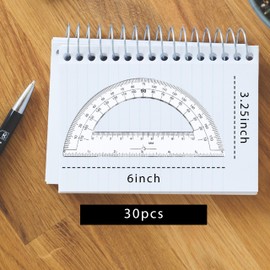 30PCS Clear Plastic Student Math Protractor 6-Inch Long 180 Degree for Angle Measurement