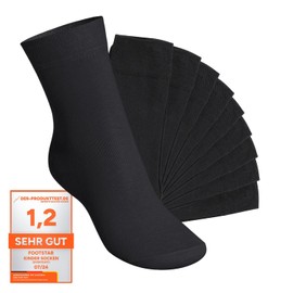 Footstar Children's Socks, Everyday Medium High Socks for Girls and Boys, 10 Pairs - Black , size: 31-34