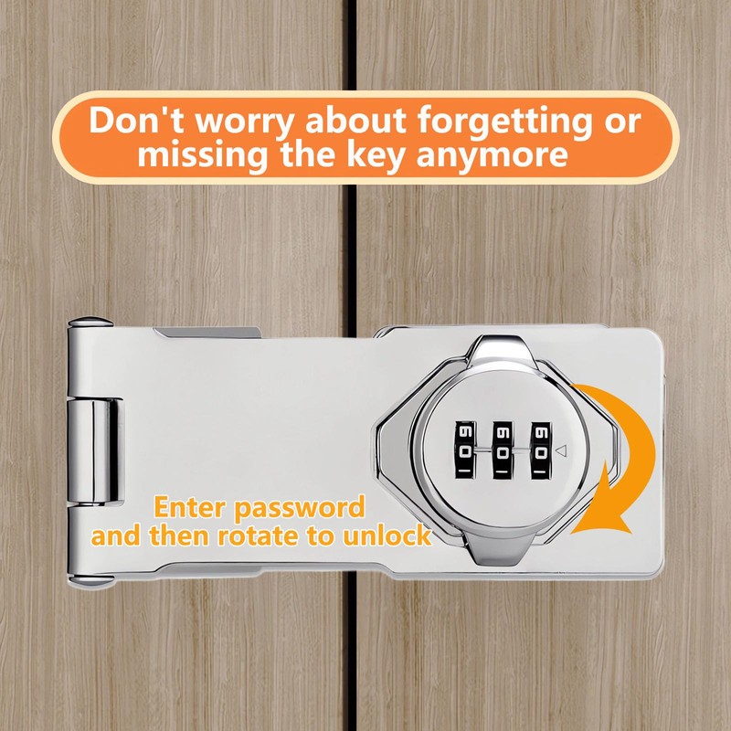 Bifold Door Lock - 2 Pack Closet Lock 3-Digit Anti-Pry