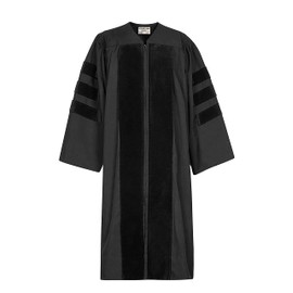 GraduationMall Classic Doctoral Graduation Gown 51(5'6"-5'8") Black
