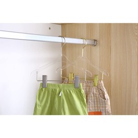 YBM Home Quality Acrylic Clear Hangers with Clips Made of Clear Acrylic for a Luxurious Look and Feel for Wardrobe Closet, Clothes Hangers Organizes Closet, Baby, Gold, 4115-1