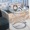 OIOG Glass Round End Table, Modern Contemporary Side Table for