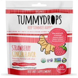 USDA Organic Strawberry Ginger Flavor Tummydrops, 33 lozenges