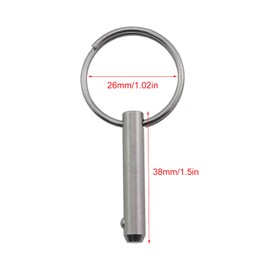 Guifeng 2PCS Overall Length 38mm Silver 316 Stainless Steel Spring Bead Quick Release Pins Marine Hardware for Yacht and Caravan Fittings