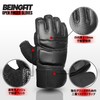 Beingfit Open Finger Gloves Boxing Gloves (SMALL, BLACK)
