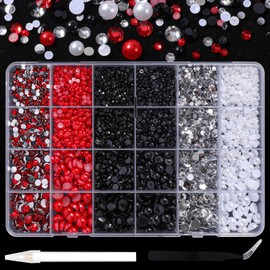 BetterJonny Nail Stone Rhinestone Half-Circle Pearl Nail Stones Glass Nail Decoration Parts Craft Parts DIY Nail Parts Decorate Nails (3mm 4mm 6mm 8mm)