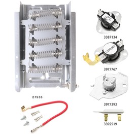 Dryer Heating Element for Maytag MEDC465HW0 MEDX655DW MEDC200XW MEDC215EW MEDC300BW0 MEDC400VW0, Roper RED4516FW0 RED4440VQ1 RED4640YQ0 RED4640YQ1,EED4400WQ0 E-state Replacement kits.