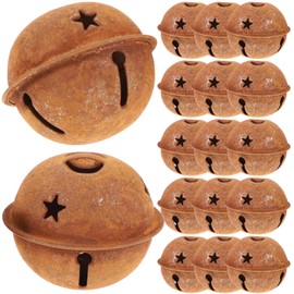 SEWACC 24pcs Christmas Bell Rusty Metal Bell Rustic Christmas Bells Christmas Decorative Bell Christmas Tree Pendant Bell
