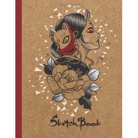 Sketch Book: Large Notebook for Drawing, Writing, Doodling, Sketching or Painting. Japanese Cover Style Sketchbook vol- 6 (Blank pages Drawing & Write journal ) for girls, women, teenage ...