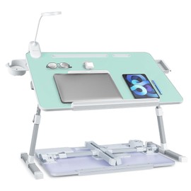 Adjustable Laptop Lap Desk with Cooling Fan USB Light for Adults
