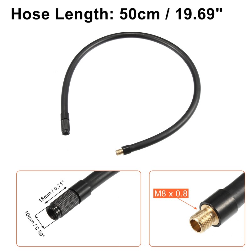 QUARKZMAN Car Tyre Inflator Extension Hose 50 cm Lining Adaptor