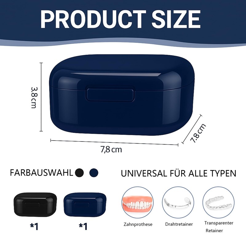 Lofez Dental Splint Box, Portable Denture Box with Removable Soaking