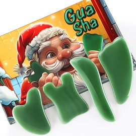 Cinnvoice 4 Pcs Guasha Massage Tool Christmas Stocking Stuffers for Women Funny Christmas Gift Box White Elephant Exchange Ideas Mom Gifts for Gua Sha Scraping Massage Tool, Green