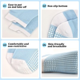 Tphon - Calcetines de tobillo antideslizantes para niños y niñas, 12 pares para niños de 0 a 7 años, 04 Pure Colour, 3-5 Años