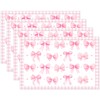 Cheerupp Pink Bow Theme Place Mats Set of 4, Bow
