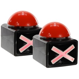 'Bada Bing XL Buzzer Alarm Button with Sound and Light Trivia Quiz Game 705, Set of 2