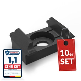 Qualinos 10 x Universal Double Rod Mat Fence Attachment, UV-Stabilised, No-Break Plastic - Fence Holder for Flexible Mounting on All Surfaces, Made in Germany (Anthracite 7016)