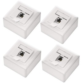 deleyCON 4x CAT6 Universal Network Sockets - 1x RJ45 Port - Shielded - Surface-Mounted or Flush-Mounted - 1 Gigabit Ethernet Network - EIA/TIA 568A&B - White