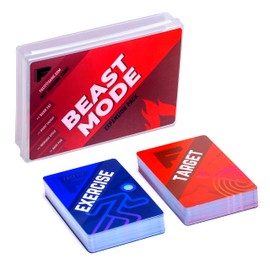 FastFit Beast Mode HIIT Training Game - Waterproof Workout Cards for Women & Men - 120 Exercise Cards with Advanced Movements, Higher Reps and Wildcards - Bodyweight Fitness Cards Deck for Circuit