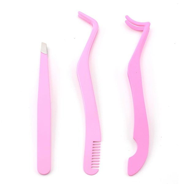 GBSTORE 3 pcs Eyelash Applicators Tools Stainless Steel Eyelash Clusters