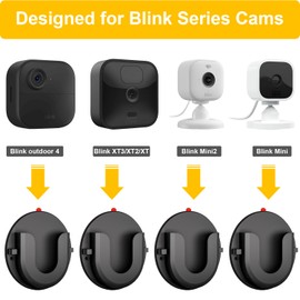 iTODOS 3 Pack Blink Camera Adhesive Wall Mount Bracket for Blink Mini/Mini 2 /Blink Outdoor 4 /Blink XT3/Blink Indoor Cameras, VHB Stick On,No Drilling Mounting Bracket for Blink Cameras(Black)