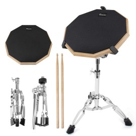 Horse Practice Drum Pad, 12 Inch Exercise Pads Set Mat for Adult Kids with Snare Dr...