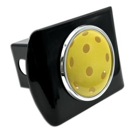 Elektroplate Pickleball All Metal Black Sports Hitch Cover for Trucks and SUVs | Fits Standard 2" Trailer Hitch Receivers | Premium Weatherproof