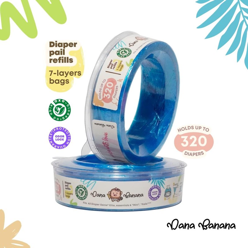 4 pack Bolsas OXO-biodegradable de Recambio compatible con Diaper Genie