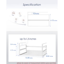 Nxconsu 2Pack Under Shelf Storage Basket Organizer Hanging Holder for Cabinet Pantry Kitchen Cupboard Desk Counter Bookshelf Organization Add-on Space Saver Heavy Duty Slide-in White