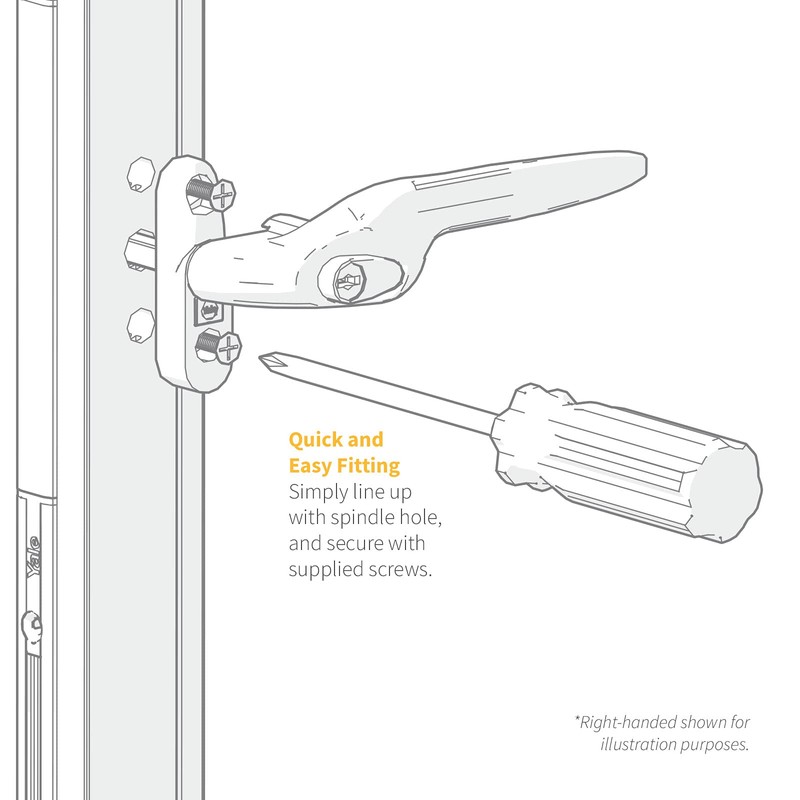White Yale UPVC Window Handle Inline Double Glazing Universal Key