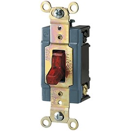Eaton AH1201PL 15 Amp 120/277V Industrial Grade Toggle Switch with Pilot Light, Red