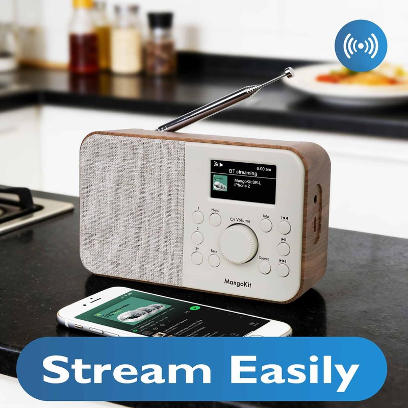 MangoKit SR-L WiFi Internet Radio, Podcast Player, Bluetooth Speaker,150 Presets,