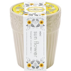 Seishin Ceramics GD-103102 Year-Round Home Garden Cultivation Kit, Mini Sunflower, Mini, Easy, Loose Growing, Flower Cultivation Set (Free Research), White, Mother's Day, Birthday, Gift, Pot Diameter