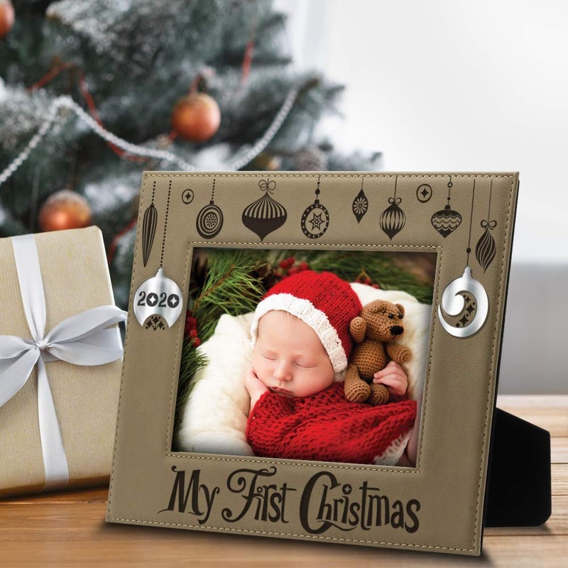 BELLA BUSTA -My First Christmas 2020-My 1st Christmas-Engraved Leather Picture
