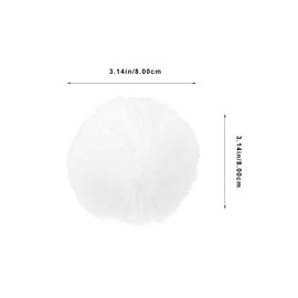 VILLCASE 4pcs White Faux Rabbit Fur Pompom Balls with Pins Removable Small Poms DIY Craft Fluffy Balls for Hat Shoes Bag Scarf Clutch