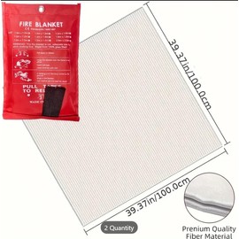 Morning Wishes Emergency Fiber Glass Fire Suppression Blanket as Extinguisher Flame retardant protection Heat Insulation Design for Kitchen Office School Car Grill BBQ Fireplace camping 4 pic 1 bundle
