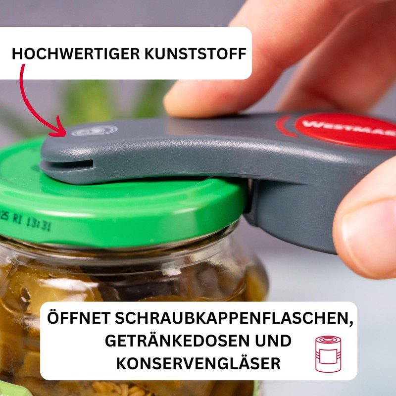 Westmark Multi-Opener, Rubber Inner Surface, 14 x 6 cm, Stainless