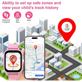 GPS Kids Smart Watch 4G, Smart Watch for Kids with SOS Call, Video Chat, Class Mode, Games, Calendar, Calculator, Flashlight, Passcode Lock, IP68 Kid GPS Tracker Watch Christmas Birthday Gift 4-15 Ys