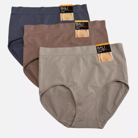 Bali One Smooth U Brief Panty L Size 7 LARGE NWT 2361 Underwear 3 PACK Panties