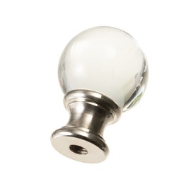 Lighting Lamp Finials 1-1/2 In High, 1/4-28 In Base Ball Finials for Lamp Shade, Finial Lamp Shade Top Screw, Lamp Shade Finials for Table Lamps, Floor Lamps, Lamp Topper Knob,Glass Crystal Clear 2PCS